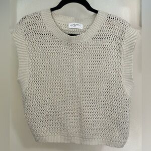 NEW Carly Jean Los Angeles Cream Sleeveless Knit Vest